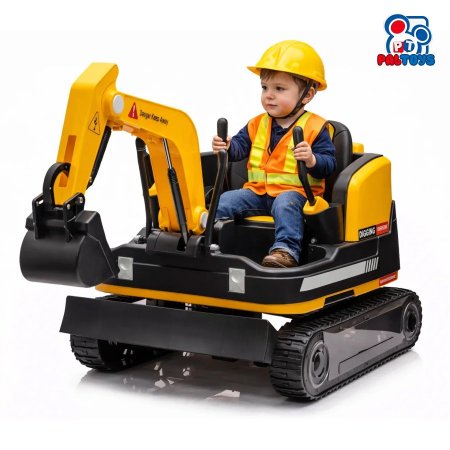 حفّارة ركوب كهربائية للأطفال – 12V جرافة تعمل بريموت تحكم عن بعد