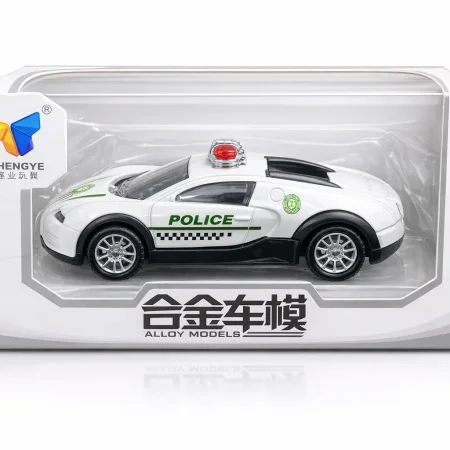 سيارة حديد شرطة لون ابيض قياس 1/64