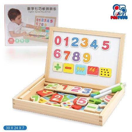 لوح تركيب وتعليم للأطفال – أشكال + حروف + أرقام حجم كبير