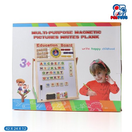 لوح خشب تعليمي وجهين احرف وعداد