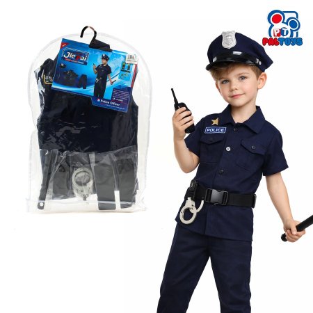 لباس تنكري شرطة أطفال – زي كامل مع قبعة
