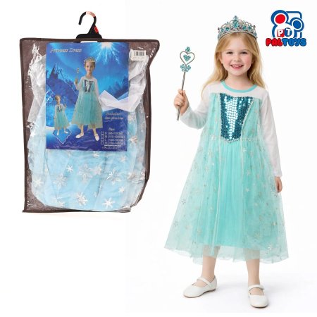 لباس تنكري فروزن للبنات – فستان أميرة ثلجي فاخر