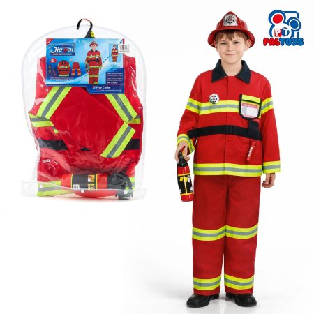 لباس تنكري رجل إطفاء – زي كامل مع خوذة