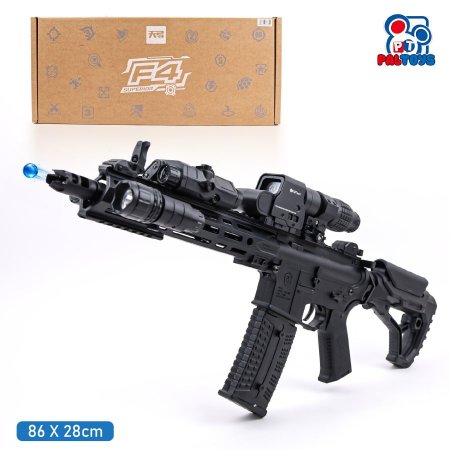 بندقية جل مائي AR-15 F4 كهربائية اسود كامل اكسسوارات عظم متقل