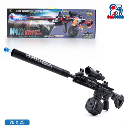 بندقية جل مائي M416 كهربائية مع إضاءة وليزر ومخزن اسطوني