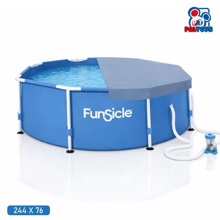 بركة ماء شكل دائري قياس 244*76 حجم كبير مع فلتر