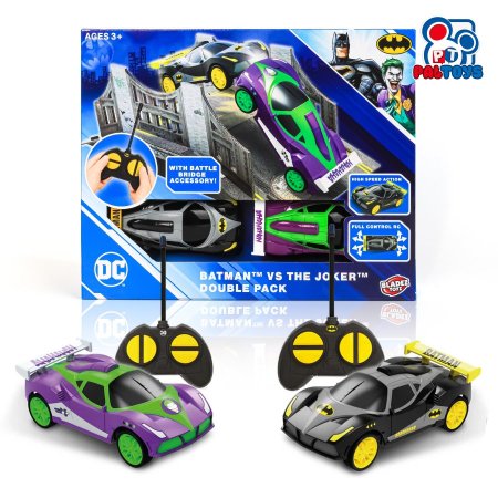 باتمان 2X1 سيارة باتمان والجوكر تحكم عن بعد مع مجسم جسر للعب 