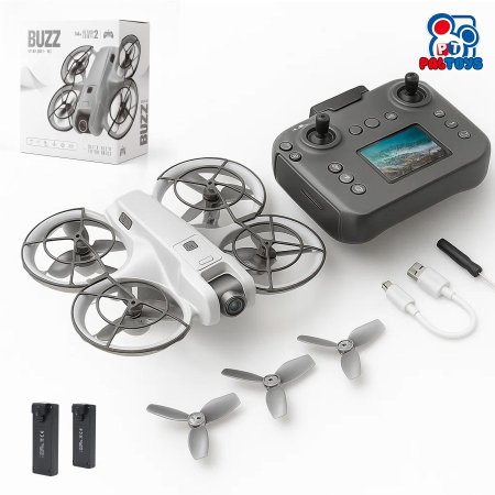 BUZZ Pro X – درون احترافية بكاميرا HD - ريموت مع شاشة - بطارية عدد 2